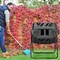 Dual-Chamber Outdoor Rotating Compost Bin with Aeration Holes and 43-Gallon Capacity